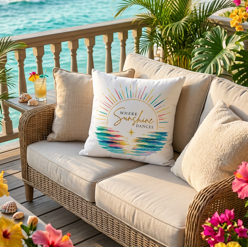Where Sunshine Dances Throw Pillow