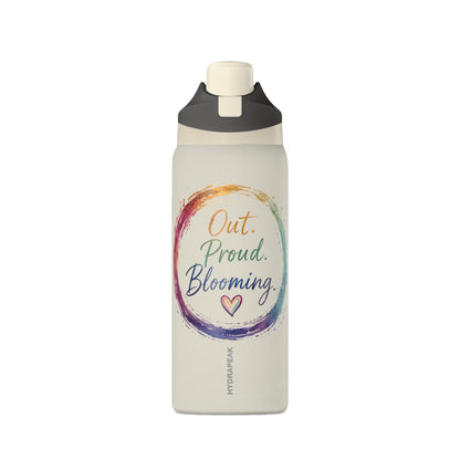 Out. Proud. Blooming. 32 oz Water Bottle