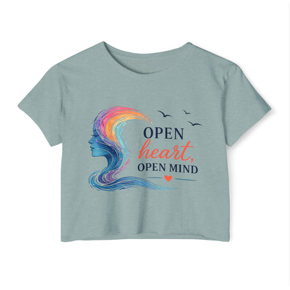 Open Heart, Open Mind  Crop Top