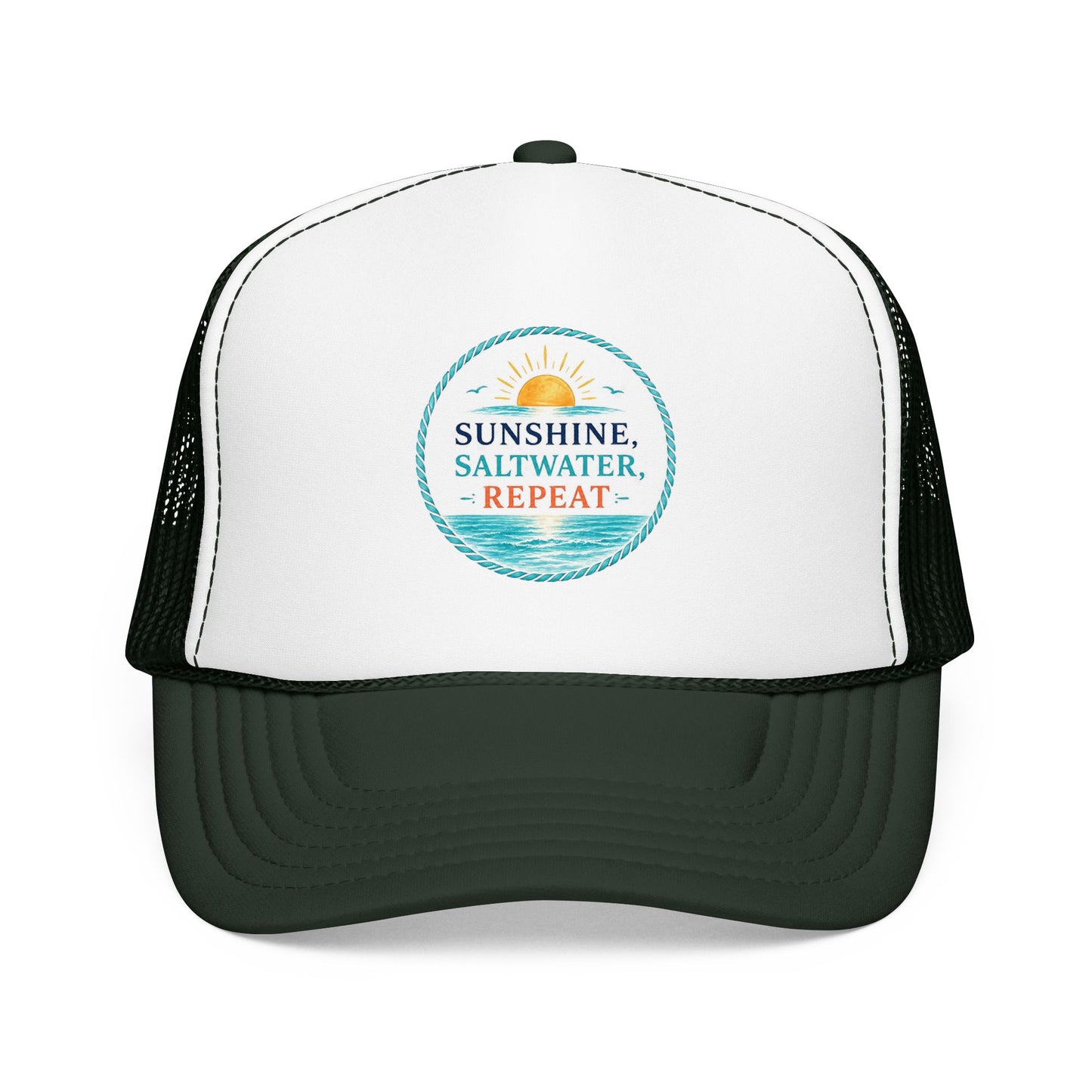Sunshine, Saltwater, Repeat Trucker Hat
