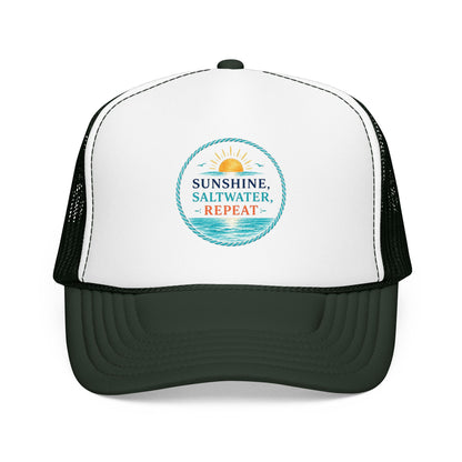 Sunshine, Saltwater, Repeat Trucker Hat