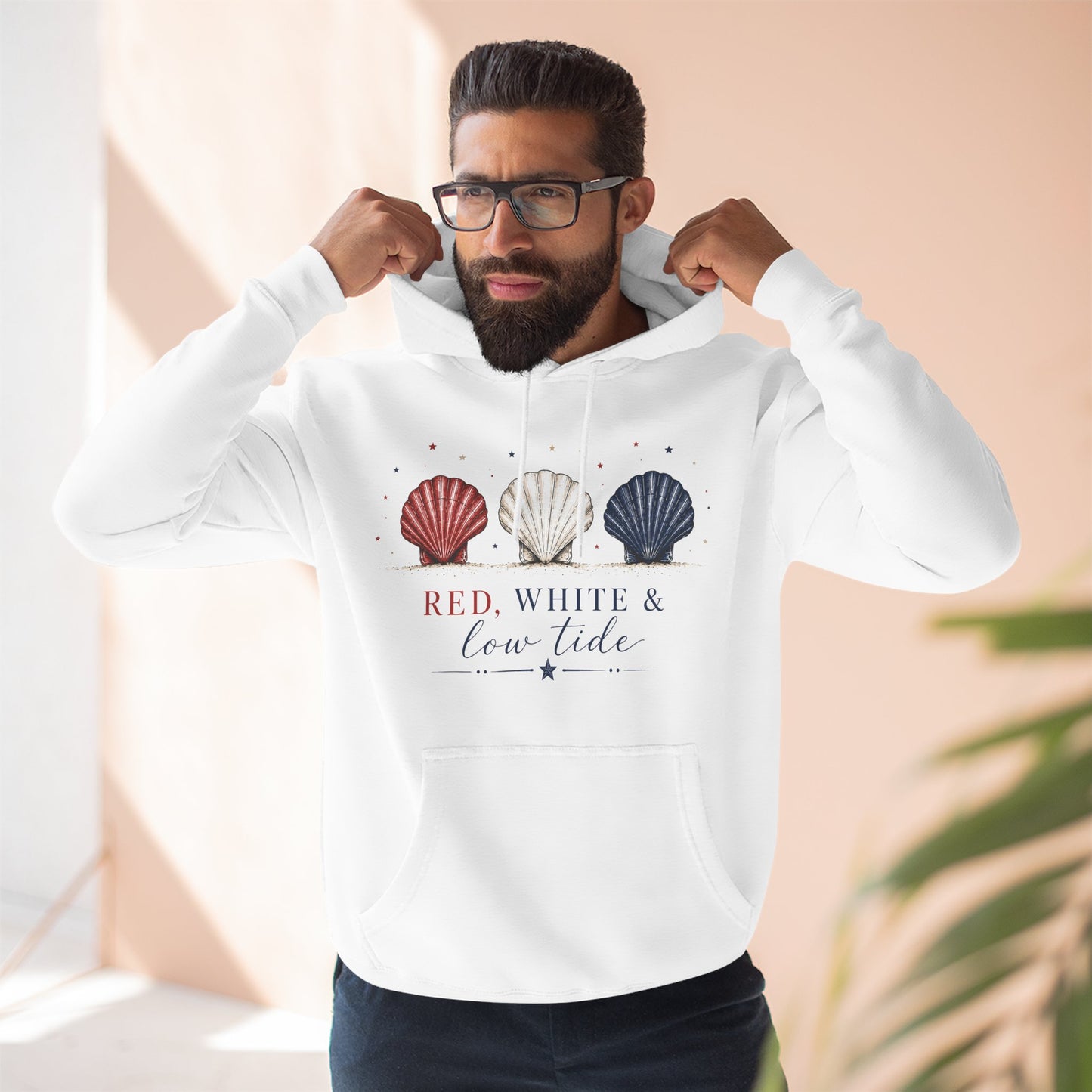Red, White, & Low Tide Mid-Heavyweight Hoodie