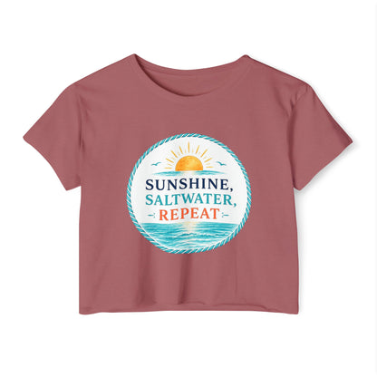 Sunshine, Saltwater, Repeat Crop Top