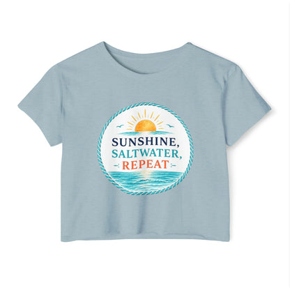 Sunshine, Saltwater, Repeat Crop Top