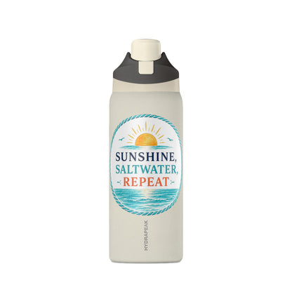 Sunshine, Saltwater, Repeat 32 oz Premium Hydrapeak Water Bottle