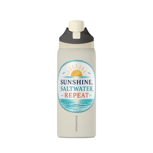 Sunshine, Saltwater, Repeat 32 oz Premium Hydrapeak Water Bottle
