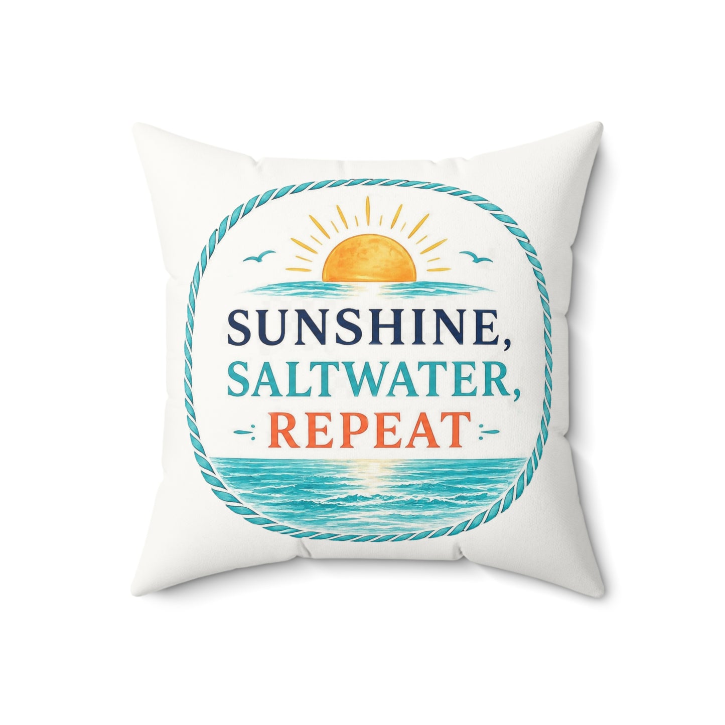 Sunshine, Saltwater, Repeat Throw Pillow