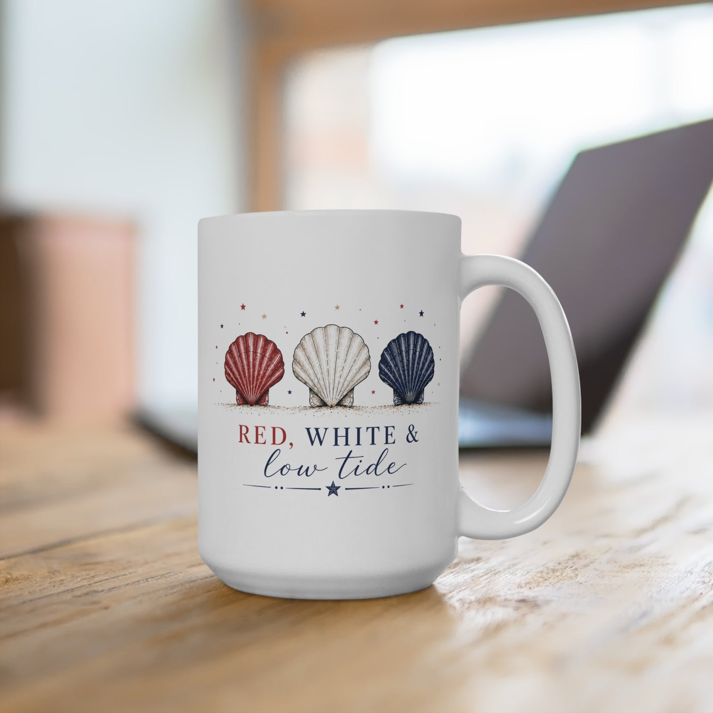 Red, White & Low Tide 15 oz Mug