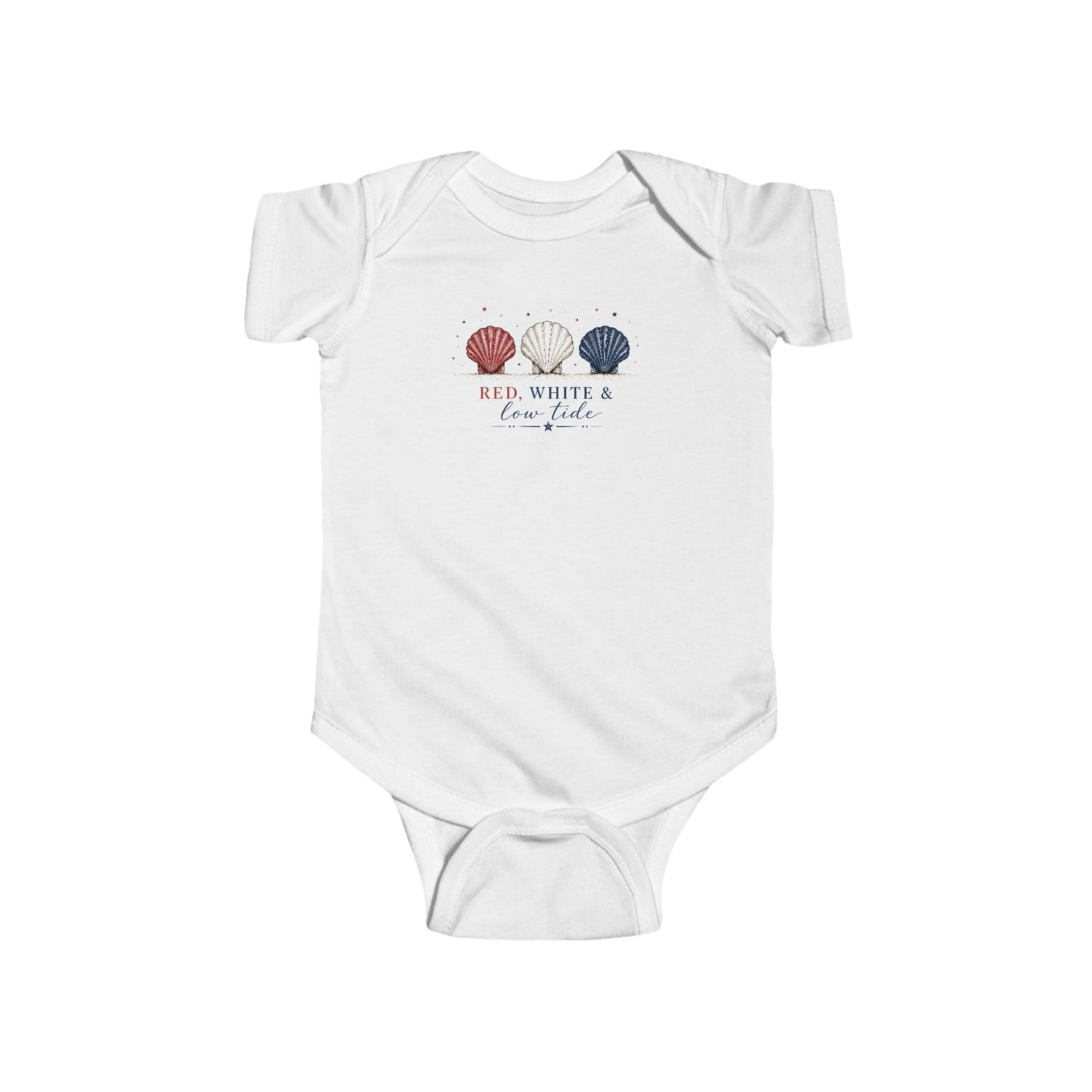 Red, White & Low Tide Baby Onesie