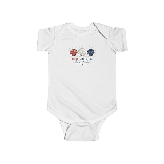 Red, White & Low Tide Baby Onesie
