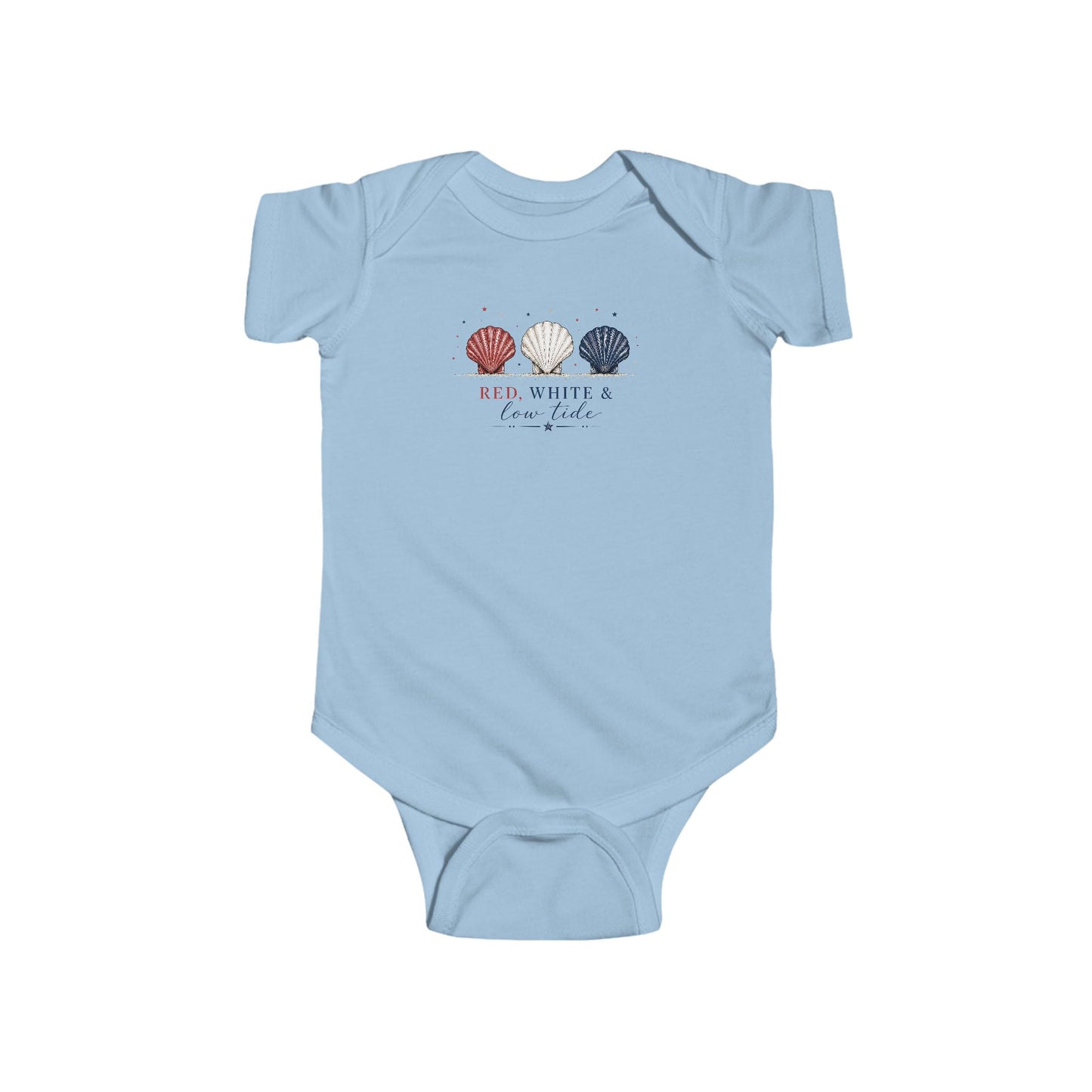 Red, White & Low Tide Baby Onesie