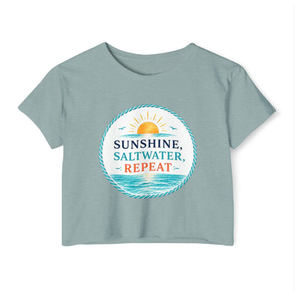 Sunshine, Saltwater, Repeat Crop Top