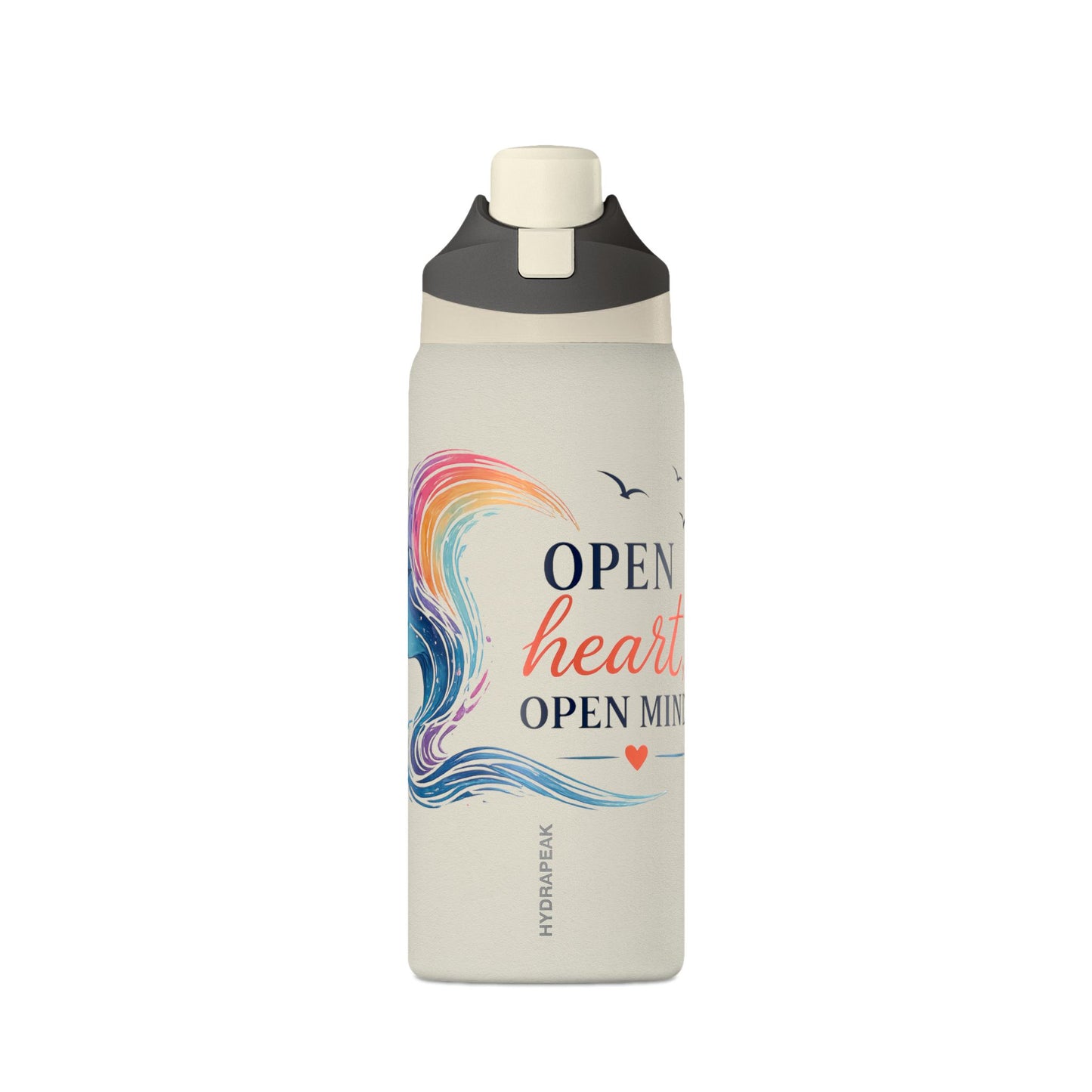 Open Heart, Open Mind 32 oz Premium Hydrapeak Water Bottle