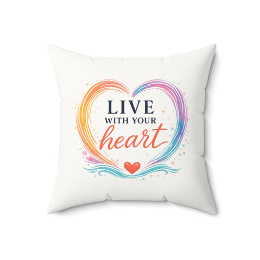 Live With Your Heart Throw Pillow