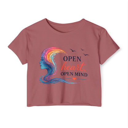Open Heart, Open Mind  Crop Top