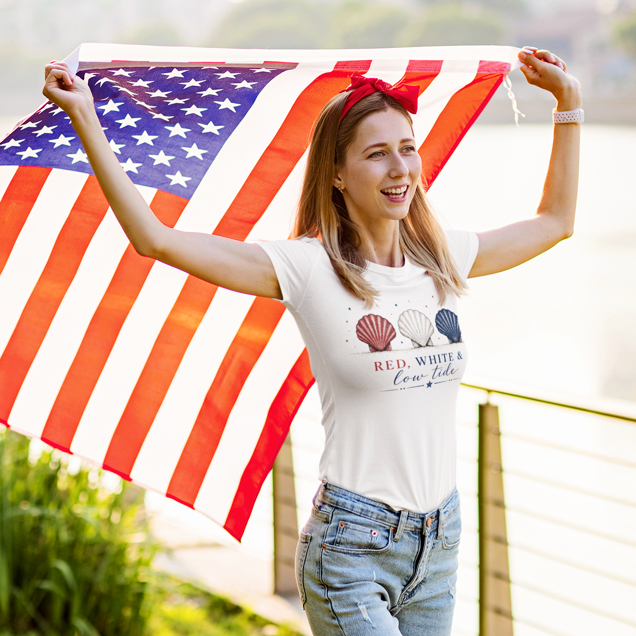 Red, White & Low Tide Women's Tee