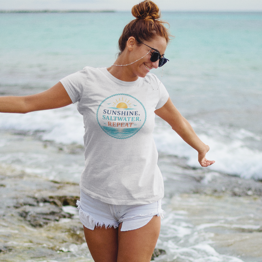 Sunshine, Saltwater, Repeat Women's Tee