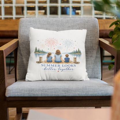Summer Looks Better Together Throw Pillow