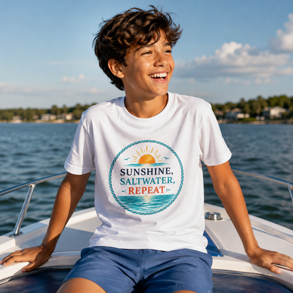 Sunshine, Saltwater, Repeat Kids Tee
