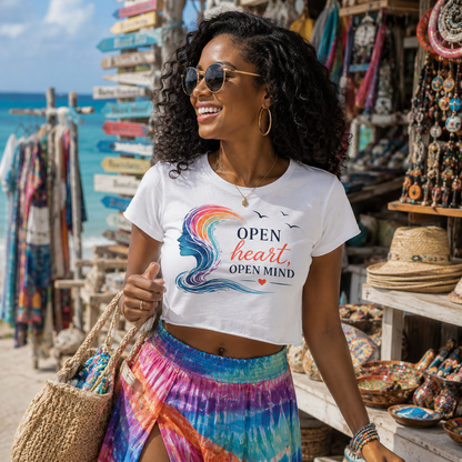 Open Heart, Open Mind  Crop Top