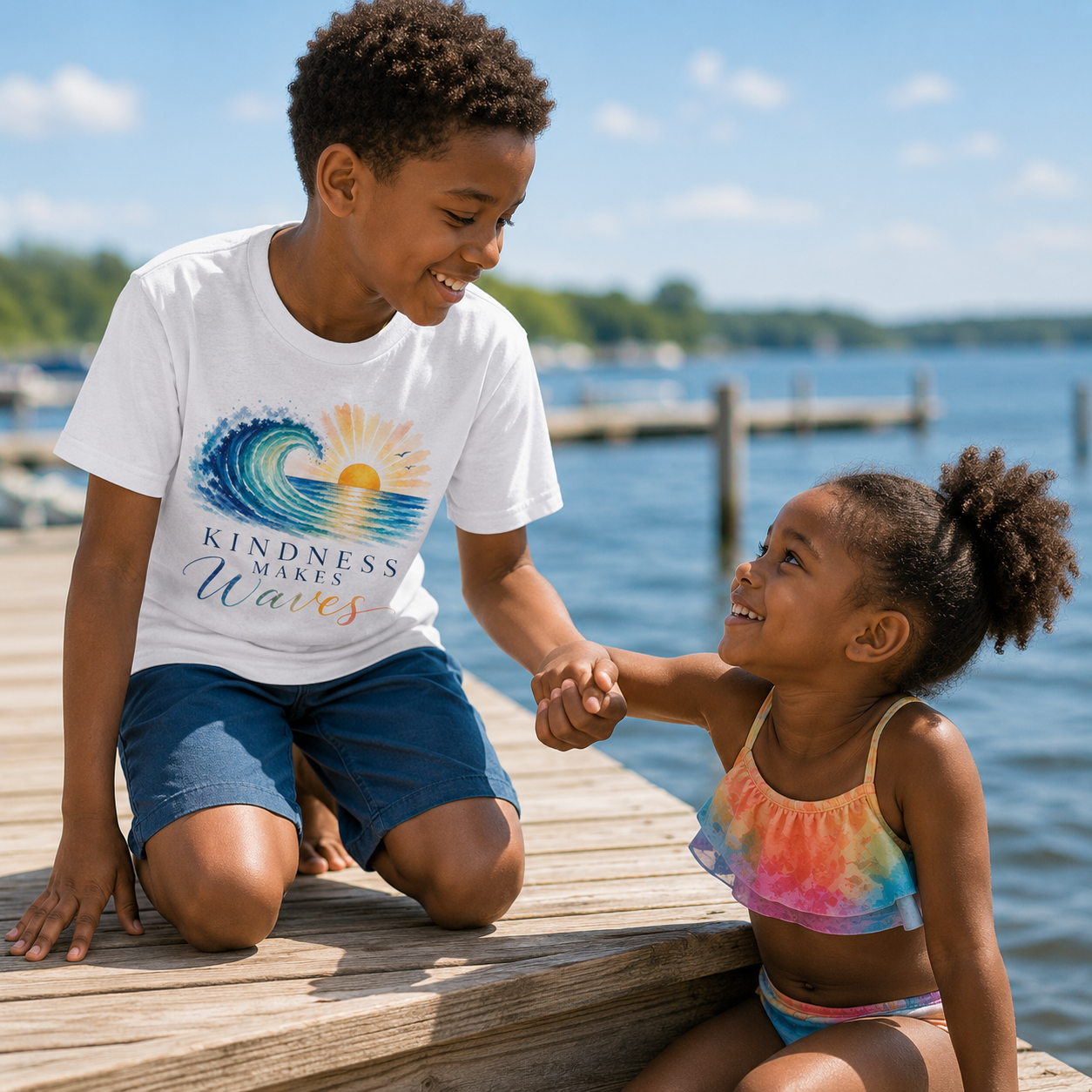 Kindness Makes Waves Kids Tee
