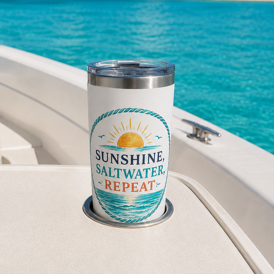 Sunshine, Saltwater, Repeat 20 oz Tumbler