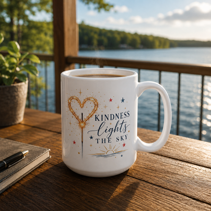 Kindness Lights The Sky 15 oz Mug