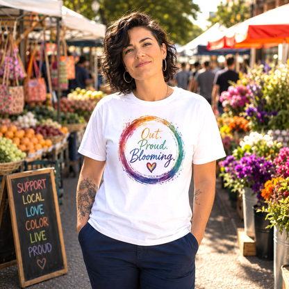 Out. Proud. Blooming. Comfort Tee