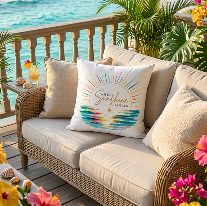 Where Sunshine Dances Throw Pillow