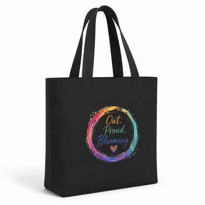 Out. Proud. Blooming. Canvas Tote Bag
