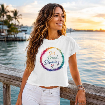 Out. Proud. Blooming. Crop Top