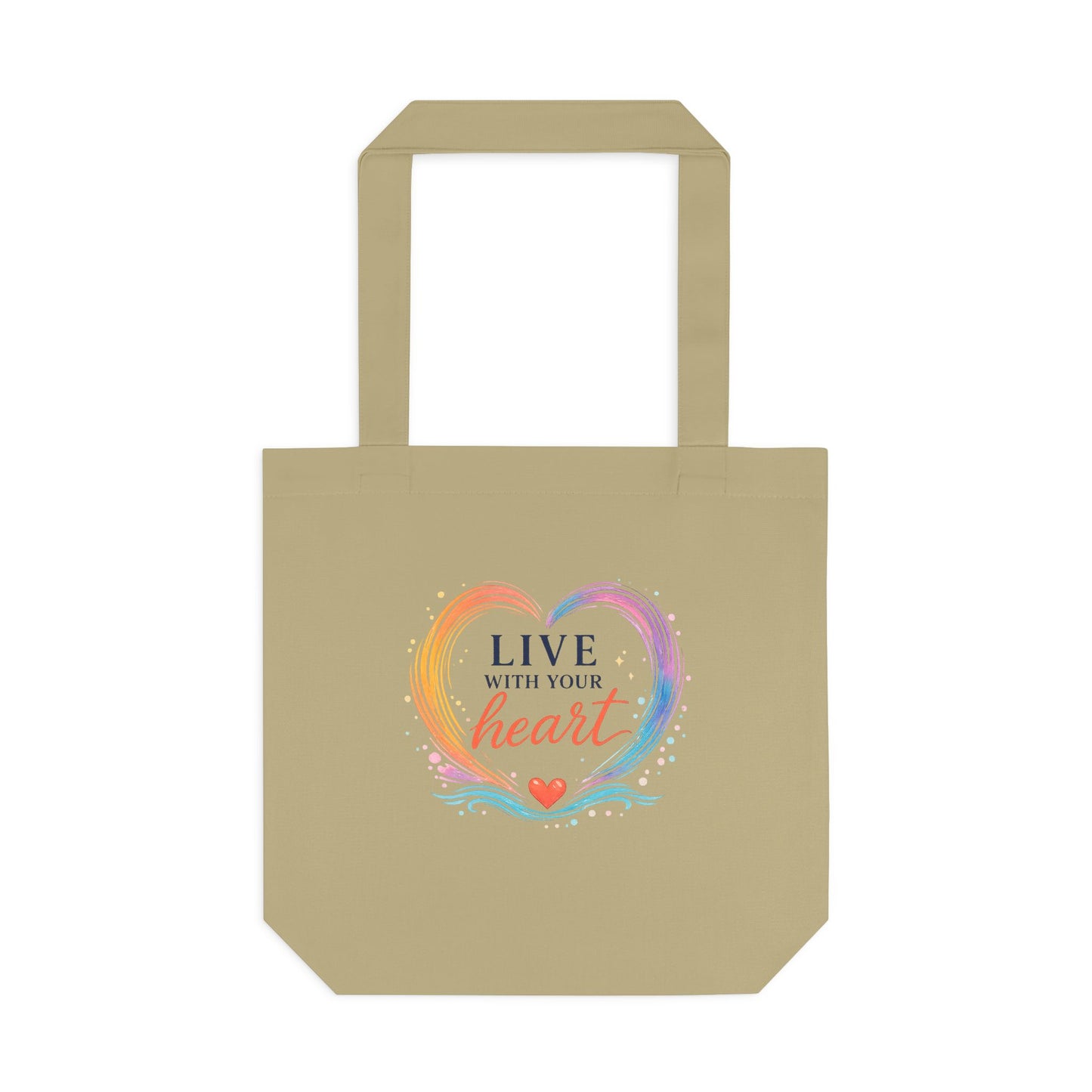 Live With Your Heart Canvas Tote Bag