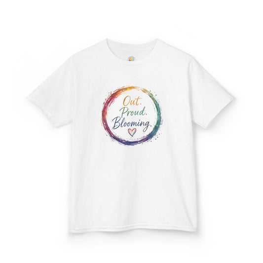 Out. Proud. Blooming. Kids Tee