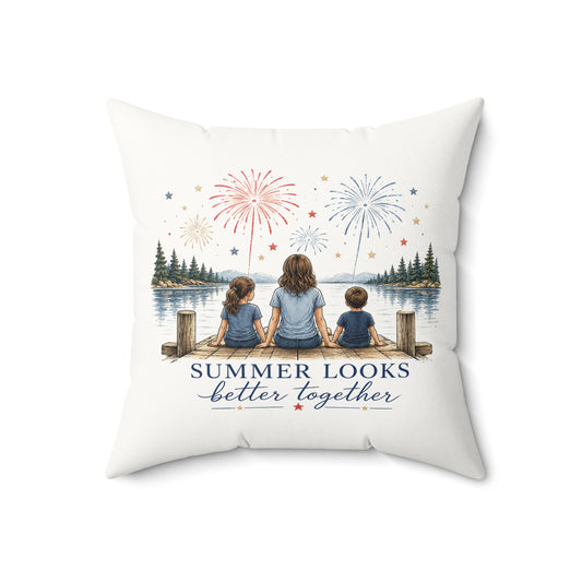 Summer Looks Better Together Throw Pillow