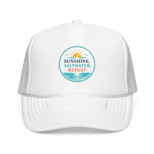 Sunshine, Saltwater, Repeat Trucker Hat