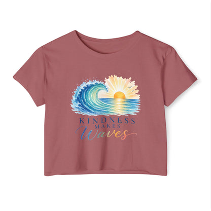 Kindness Makes Waves Crop Top