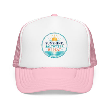 Sunshine, Saltwater, Repeat Trucker Hat