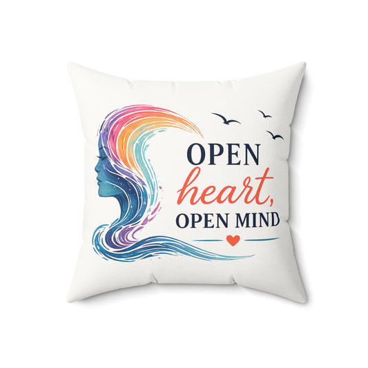 Open Heart, Open Mind Throw Pillow