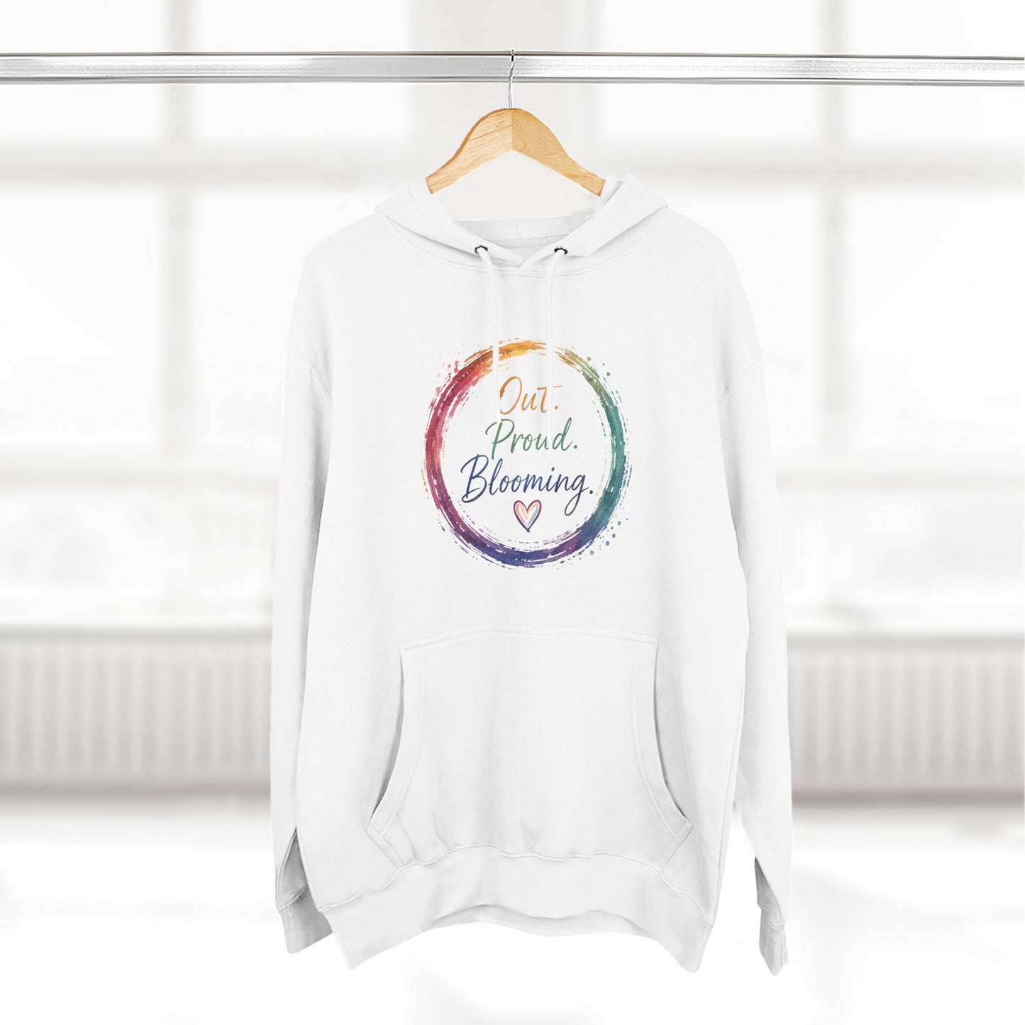 Out. Proud. Blooming. Mid-Heavyweight Hoodie