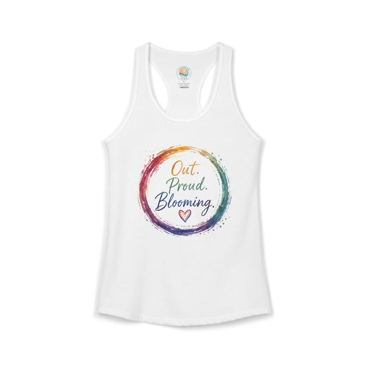 Out. Proud. Blooming. Women's Tank