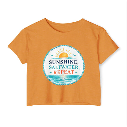 Sunshine, Saltwater, Repeat Crop Top