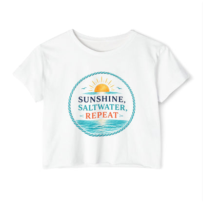 Sunshine, Saltwater, Repeat Crop Top