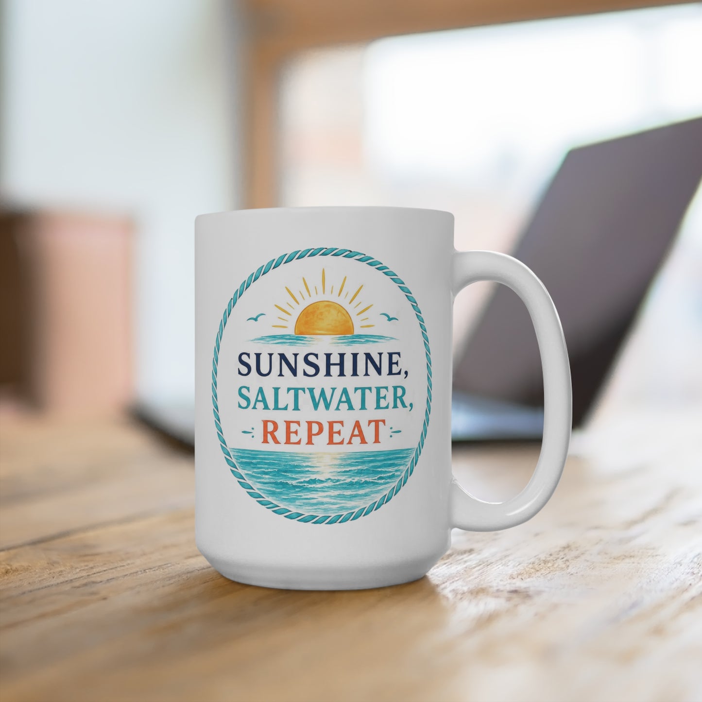 Sunshine, Saltwater, Repeat 15 oz Mug