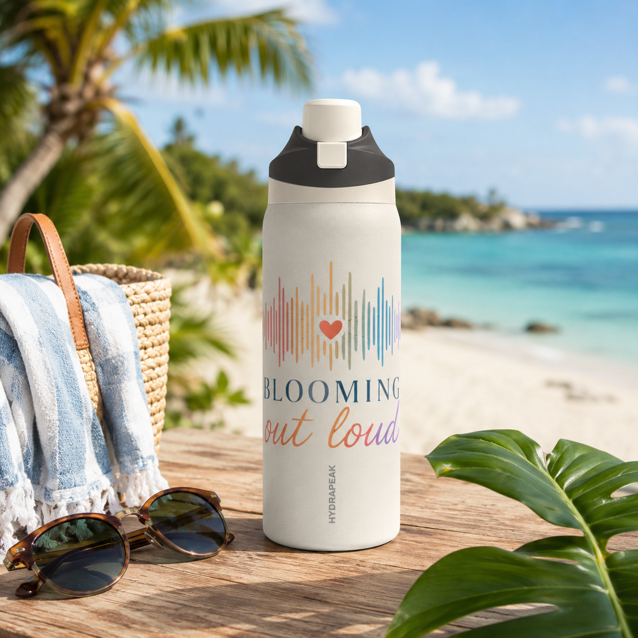 Blooming Out Loud 32 oz Premium Hydrapeak Water Bottle