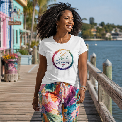 Out. Proud. Blooming. Women's Tee