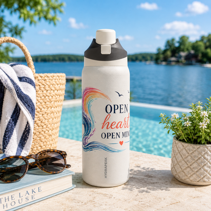 Open Heart, Open Mind 32 oz Premium Hydrapeak Water Bottle