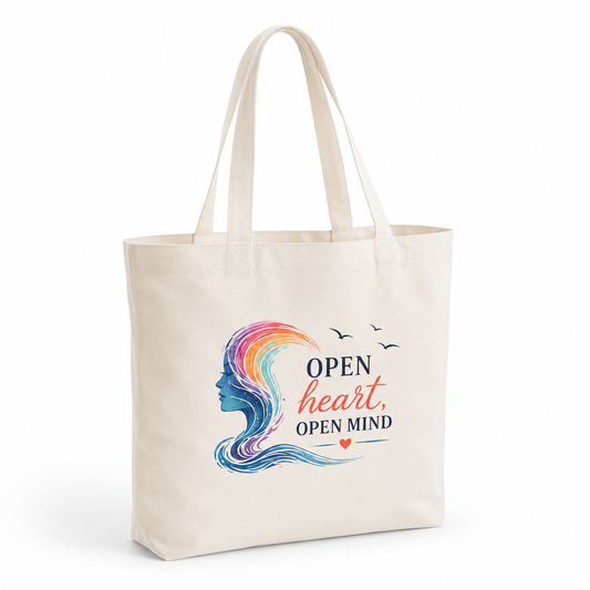 Open Heart, Open Mind Canvas Tote Bag