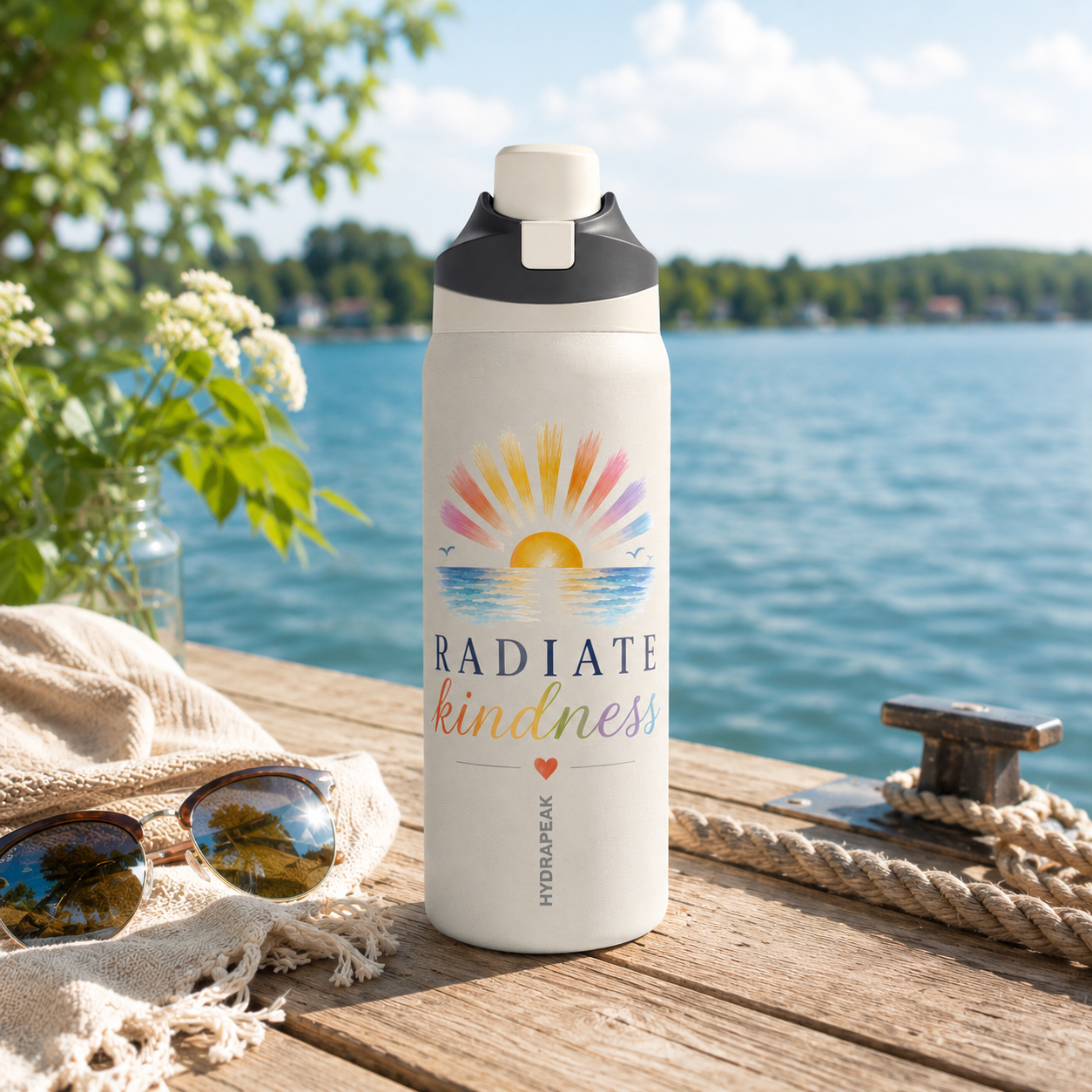 Radiate Kindness 32 oz Premium Hydrapeak Water Bottle