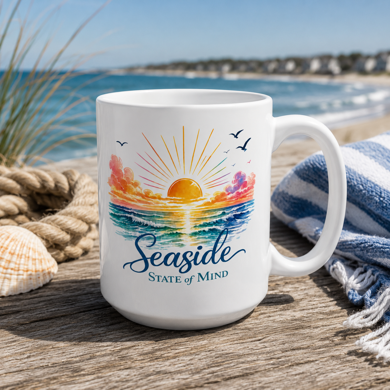 Seaside State Of Mind 15 oz Mug