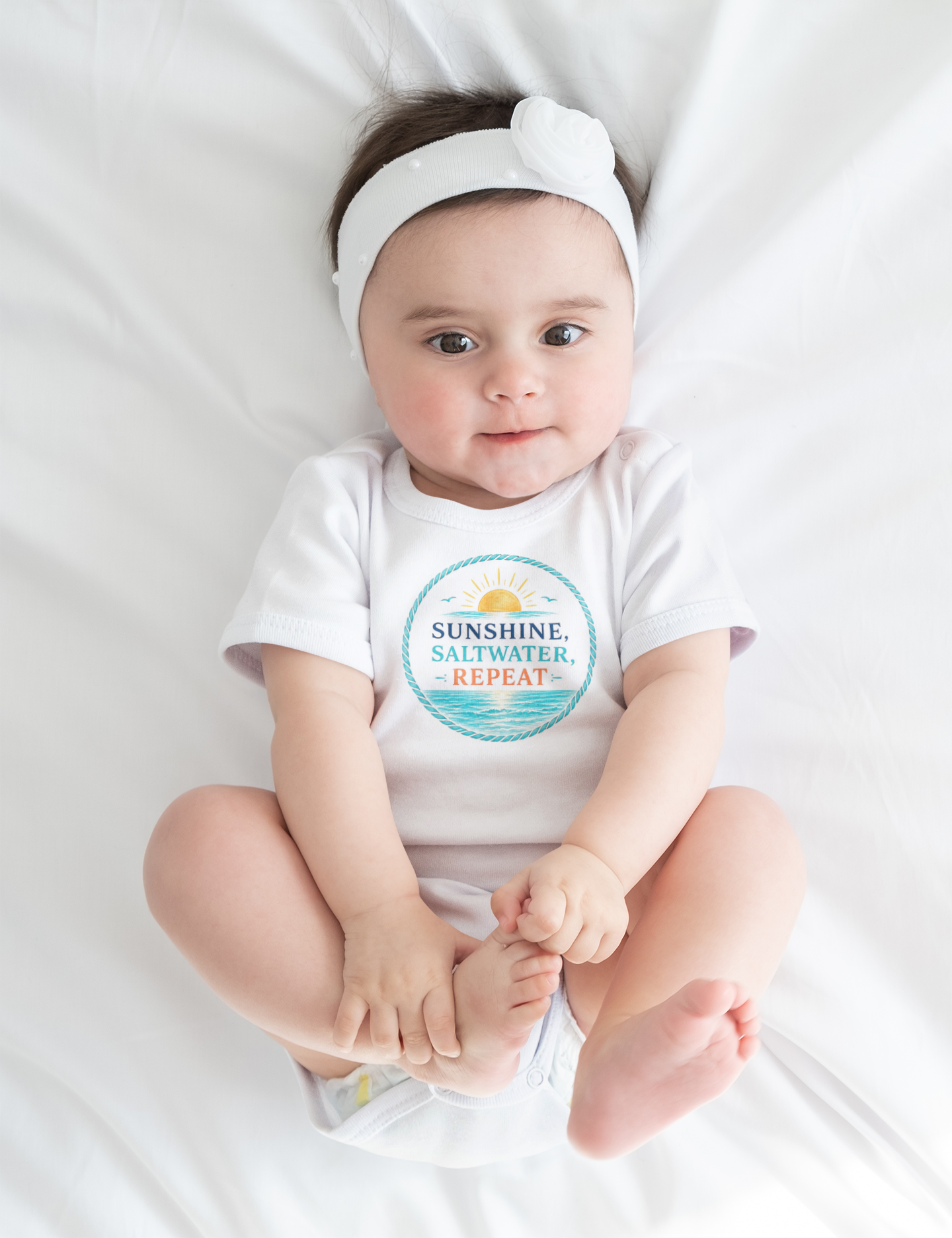 Sunshine, Saltwater, Repeat Baby Onesie